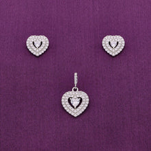  A Hearty Tribute to Love Silver Pendant & Earrings Set