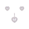 A Hearty Tribute to Love Silver Pendant & Earrings Set