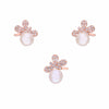 Pearly Crystal Dragonfly Silver Pendant & Earrings Set