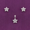 TWINKLING STARRY CRYSTALS SILVER PENDANT & EARRINGS SET