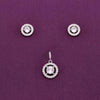 Radiating Rounds Zircon Silver Pendant & Earrings Set