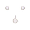 Royal Shimmer Pearl Silver Pendant & Earrings Set