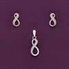 Pave Diamond Infinity Silver Pendant & Earrings Set