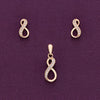 Pave Diamond Infinity Silver Pendant & Earrings Set