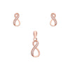 Pave Diamond Infinity Silver Pendant & Earrings Set