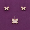 Crystal Butterfly Silver Pendant & Earrings Set