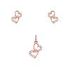 Bedazzling Beauty Silver Heart Pendant & Earrings Set