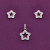 Cute Twinkling Stars Zircon Silver Pendant & Earrings Set