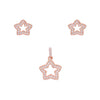 Cute Twinkling Stars Zircon Silver Pendant & Earrings Set