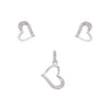 Show Stopper Heart Silver Pendant & Earrings Set