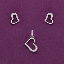  Show Stopper Heart Silver Pendant & Earrings Set