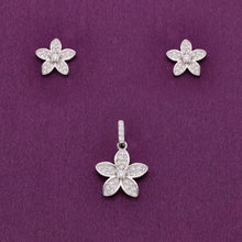  Sparkling Saga Zircon Silver Pendant & Earrings Set