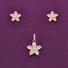 Sparkling Saga Zircon Silver Pendant & Earrings Set