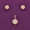 Snowflake Zircon Silver Pendant & Earrings Set