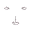 Crystal Crown Zircon Silver Pendant & Earrings Set