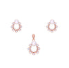 Zircon Crown Pearl Silver Pendant & Earrings Set
