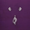 Charismatic Conches Zircon Silver Pendant & Earrings Set