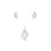 Charismatic Conches Zircon Silver Pendant & Earrings Set