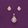 Glimmering Glamour Zircon Silver Pendant & Earrings Set