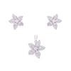 Shimmering Blossoms Zircon Silver Pendant & Earrings Set