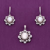 Precious Pearl Diamond Flare Silver Pendant & Earrings Set