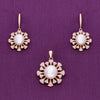 Precious Pearl Diamond Flare Silver Pendant & Earrings Set