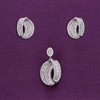 Sterling Crystal Silver Pendant & Earrings Set