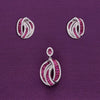 Sterling Crystal Silver Pendant & Earrings Set