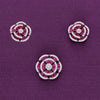 Crystal Blooms Silver Pendant & Earrings Set