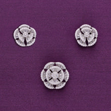 Crystal Blooms Silver Pendant & Earrings Set