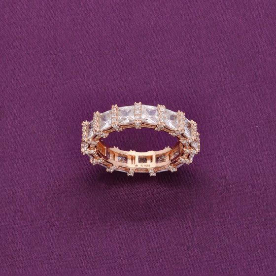Eternity Band Zircon Studded Statement Silver Ring