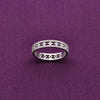 Round Cut Zircon Diamond Band Silver Ring