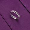 Round Cut Zircon Diamond Band Silver Ring
