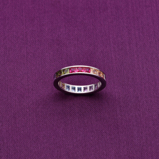 Band of Rainbow Silver Ring