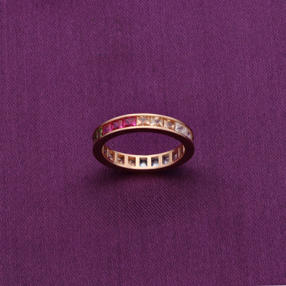 Band of Rainbow Silver Ring