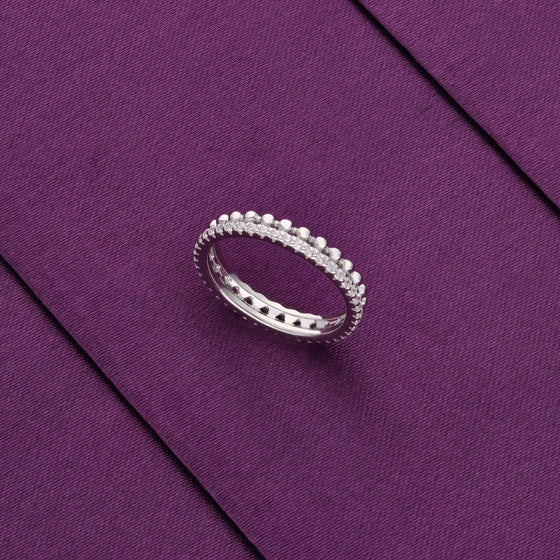 An Epitome of Love Silver Band Silver Ring