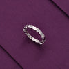 Stunningly Lined Up Hearts Silver Ring