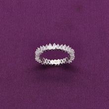  Crystalline Charm Baguette Band Silver Ring
