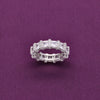 Eternity Band Zircon Studded Statement Silver Ring
