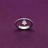 Dancing Star Zircon Silver Minimal Ring