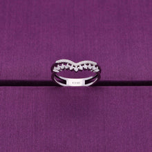  Elegantly Curved Silver Heart Ring