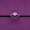 Trendy Silver Chained Hearts Ring