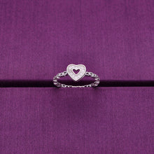  Trendy Silver Chained Hearts Ring