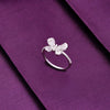 Sparkling Butterfly Silver Minimal Ring