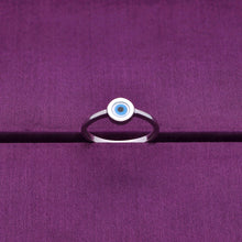  Simply Circular Evil Eye Silver Ring