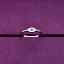  Simply Oval Evil Eye Silver Ring
