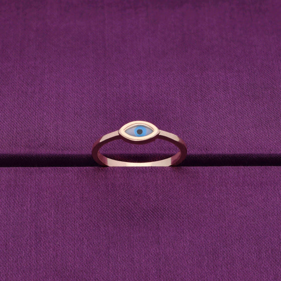 Simply Oval Evil Eye Silver Ring