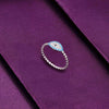 Single Evil Eye Diamond Studded Blue & White Silver Ring