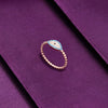Single Evil Eye Diamond Studded Blue & White Silver Ring