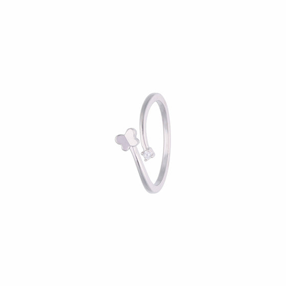 Minimalistic Dainty Butterfly Silver Ring